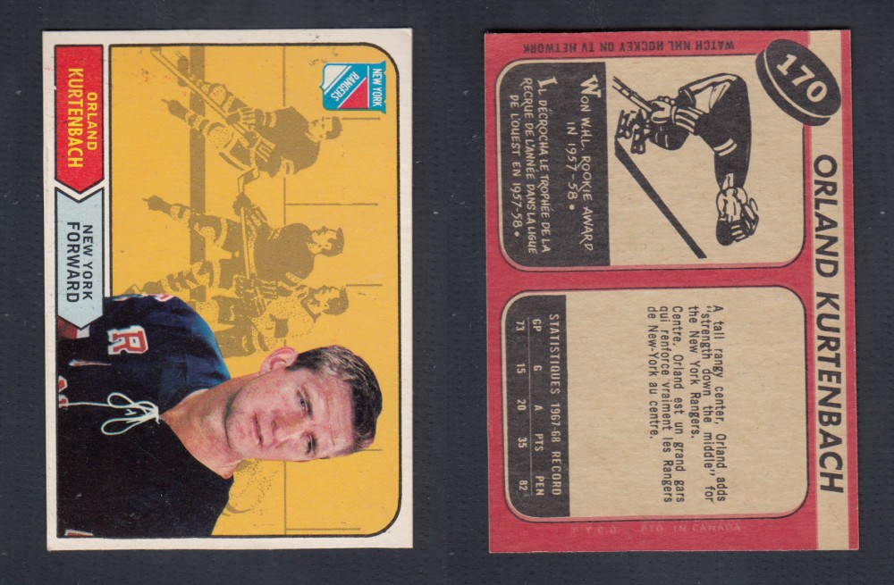 1968-69 O-PEE-CHEE HOCKEY CARD #170 O. KURTENBACH photo