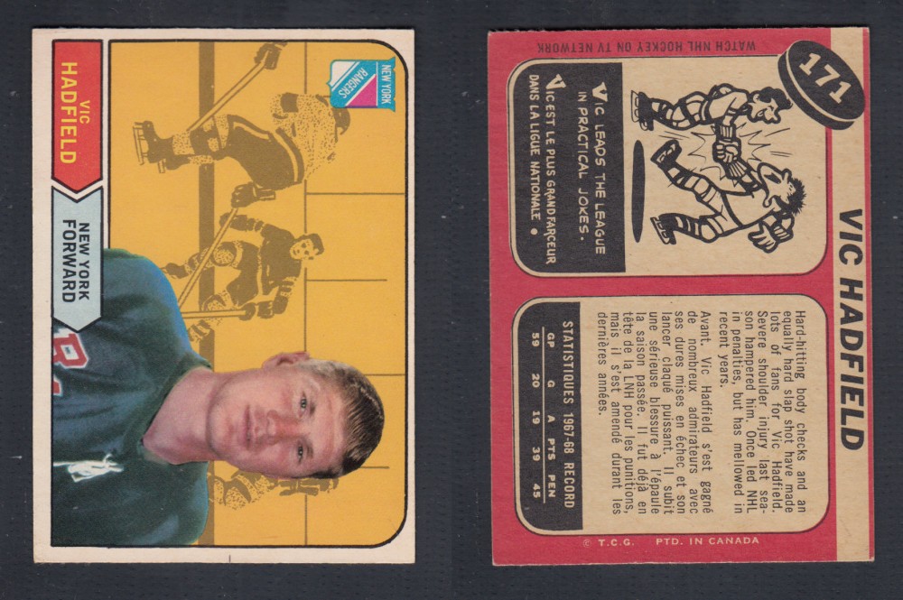 1968-69 O-PEE-CHEE HOCKEY CARD #171 V. HADFIELD photo