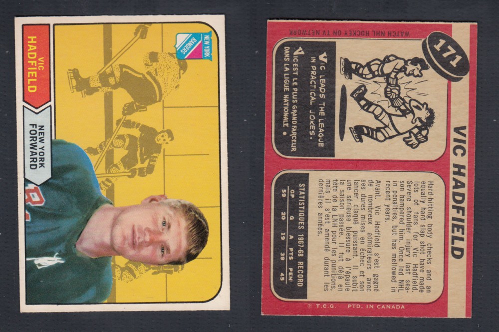 1968-69 O-PEE-CHEE HOCKEY CARD #171 V. HADFIELD photo