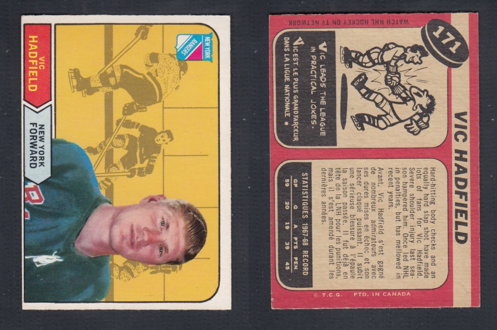 1968-69 O-PEE-CHEE HOCKEY CARD #171 V. HADFIELD photo