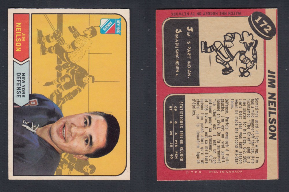 1968-69 O-PEE-CHEE HOCKEY CARD #172 J. NEILSON photo