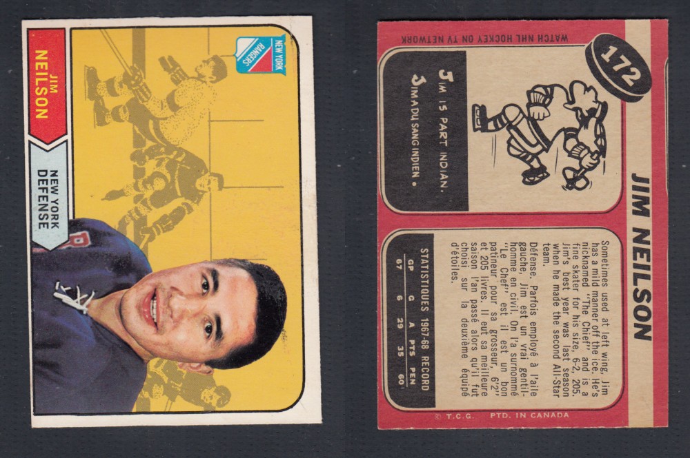 1968-69 O-PEE-CHEE HOCKEY CARD #172 J. NEILSON photo