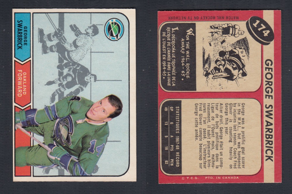 1968-69 O-PEE-CHEE HOCKEY CARD #174 G. SWARBRICK photo