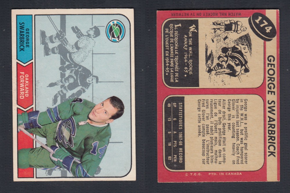 1968-69 O-PEE-CHEE HOCKEY CARD #174 G. SWARBRICK photo