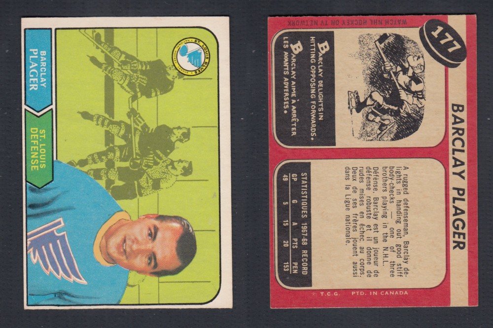 1968-69 O-PEE-CHEE HOCKEY CARD #177 B. PLAGER photo