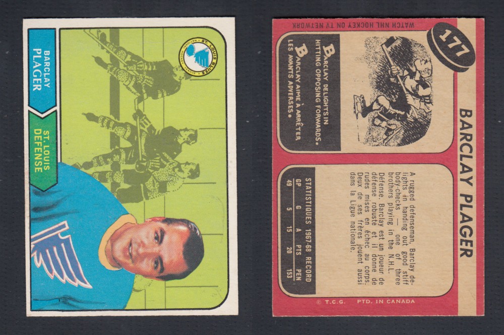 1968-69 O-PEE-CHEE HOCKEY CARD #177 B. PLAGER photo