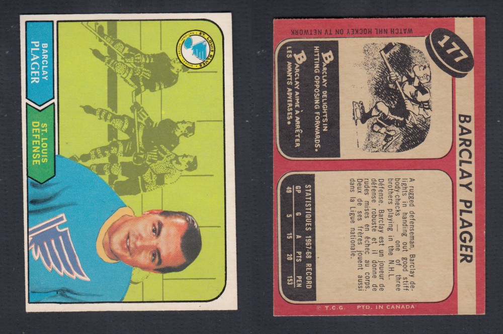 1968-69 O-PEE-CHEE HOCKEY CARD #177 B. PLAGER photo