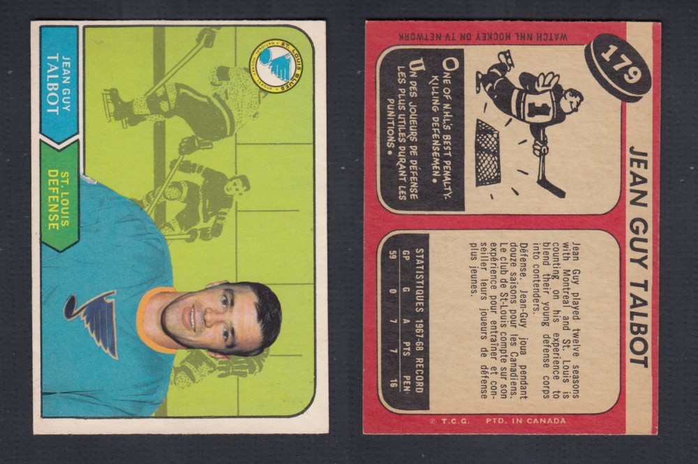 1968-69 O-PEE-CHEE HOCKEY CARD #179 J. TALBOT photo