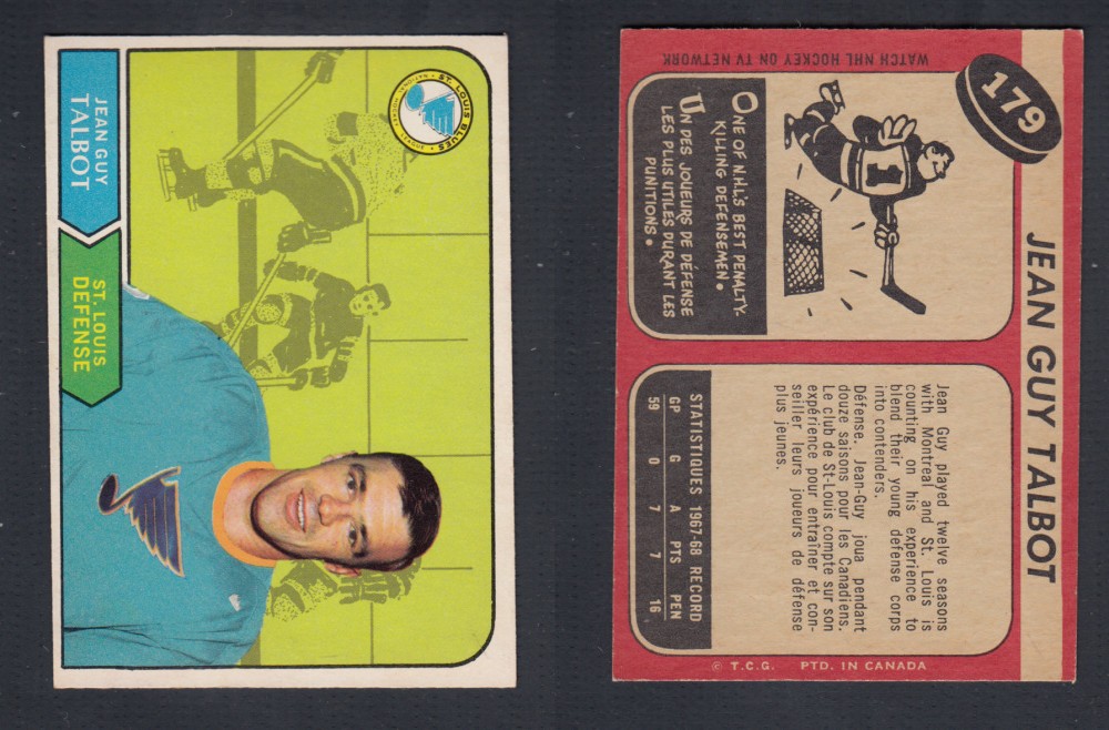 1968-69 O-PEE-CHEE HOCKEY CARD #179 J. TALBOT photo