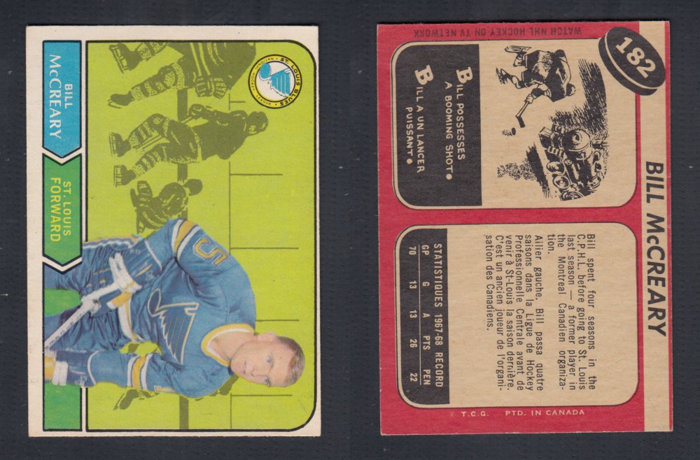 1968-69 O-PEE-CHEE HOCKEY CARD #182 B. MCCREARY photo