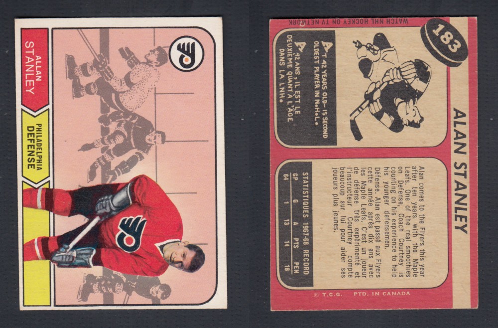 1968-69 O-PEE-CHEE HOCKEY CARD #183 A. STANLEY photo