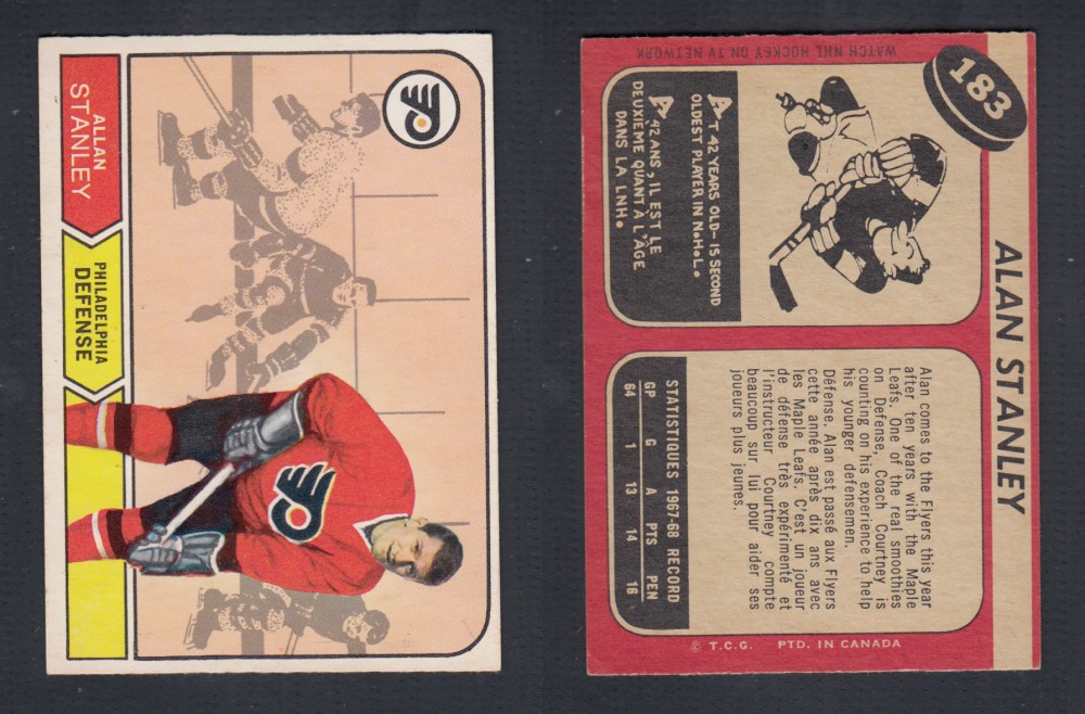 1968-69 O-PEE-CHEE HOCKEY CARD #183 A. STANLEY photo