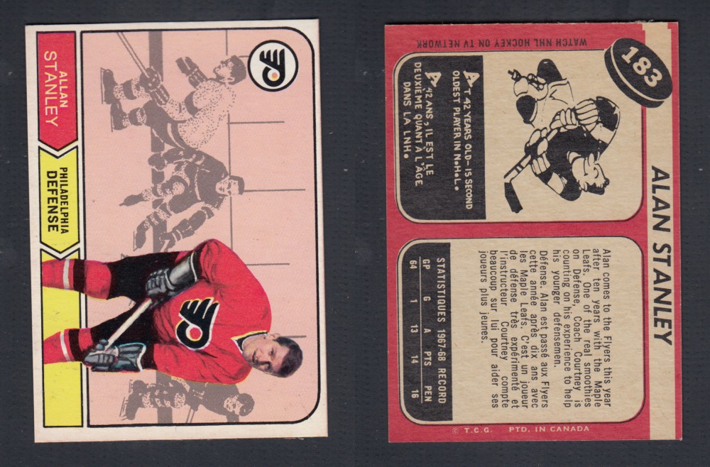 1968-69 O-PEE-CHEE HOCKEY CARD #183 A. STANLEY photo