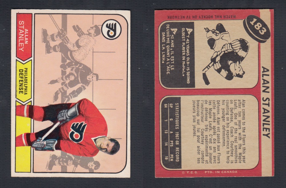 1968-69 O-PEE-CHEE HOCKEY CARD #183 A. STANLEY photo