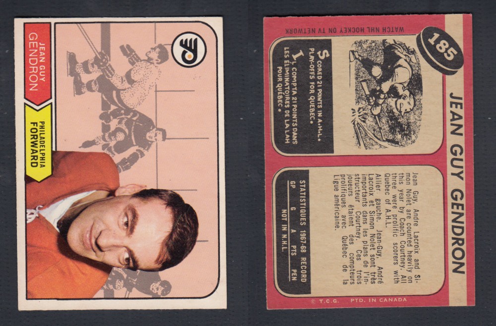 1968-69 O-PEE-CHEE HOCKEY CARD #185 J. GENDRON photo