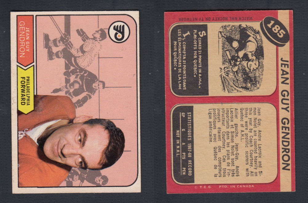 1968-69 O-PEE-CHEE HOCKEY CARD #185 J. GENDRON photo