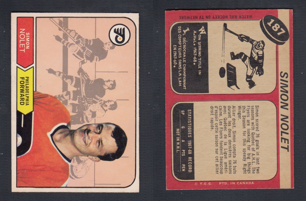 1968-69 O-PEE-CHEE HOCKEY CARD #187 S. NOLET photo