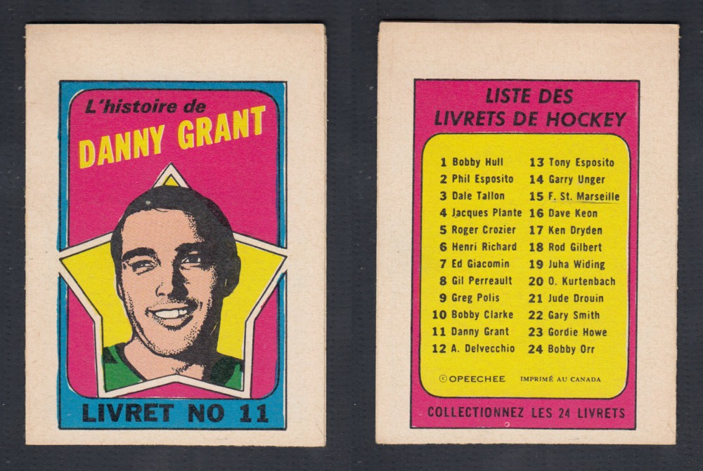 1971-72 O-PEE-CHEE STORY BOOKLET FRENCH #11 D. GRANT photo