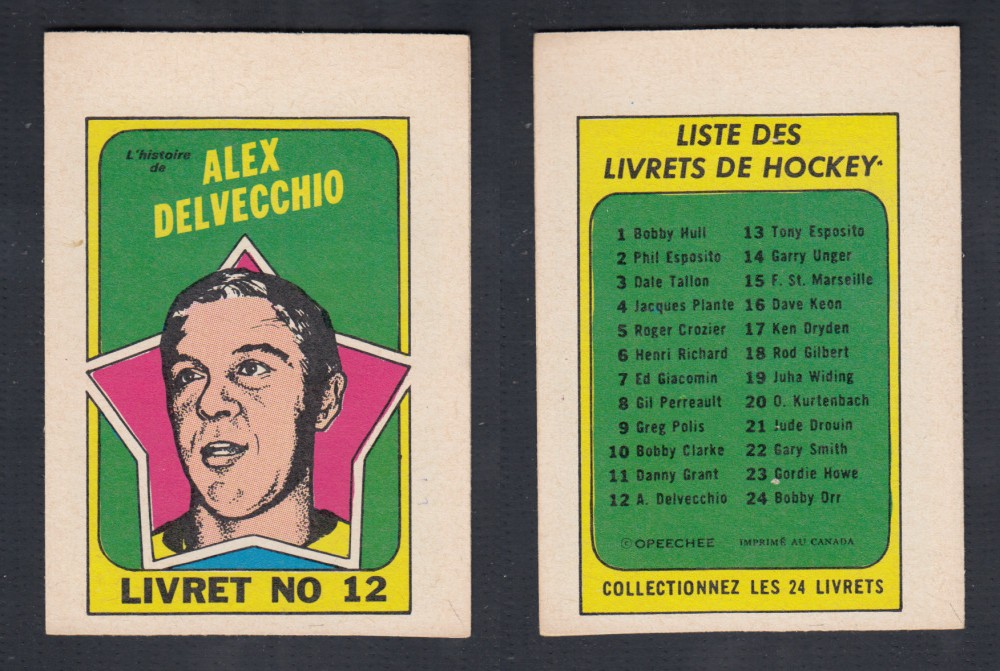 1971-72 O-PEE-CHEE STORY BOOKLET FRENCH #12 A. DELVECCHIO photo