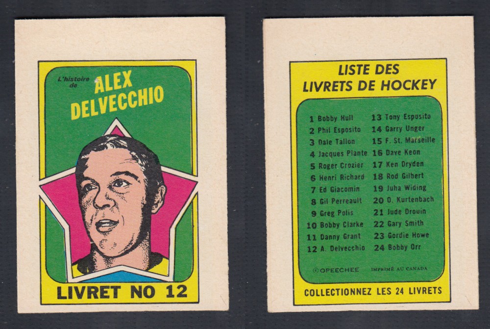 1971-72 O-PEE-CHEE STORY BOOKLET FRENCH #12 A. DELVECCHIO photo