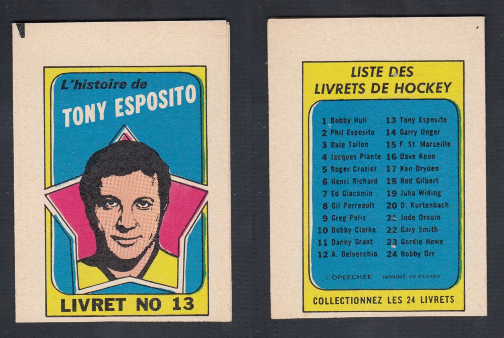 1971-72 O-PEE-CHEE STORY BOOKLET FRENCH #13 T. ESPOSITO photo