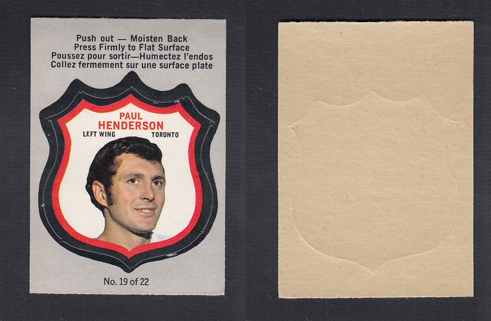 1972-73 O-PEE-CHEE PLAYER CREST #19 P. HENDERSON photo