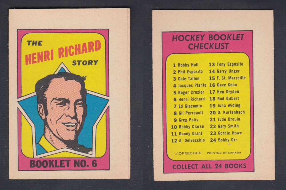 1971-72 O-PEE-CHEE STORY BOOKLET #6 H. RICHARD photo