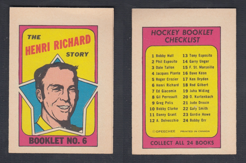 1971-72 O-PEE-CHEE STORY BOOKLET #6 H. RICHARD photo