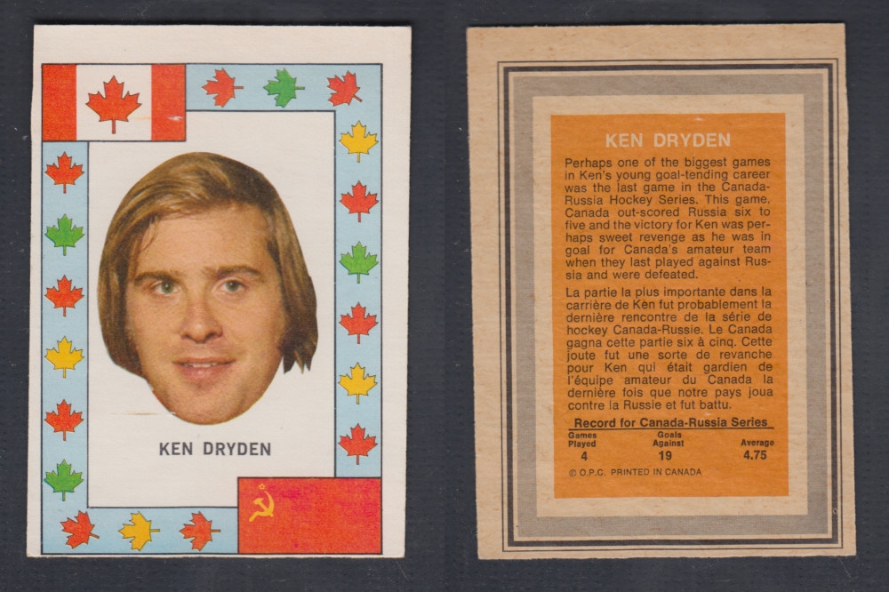 1972-73 O-PEE-CHEE TEAM CANADA K. DRYDEN photo