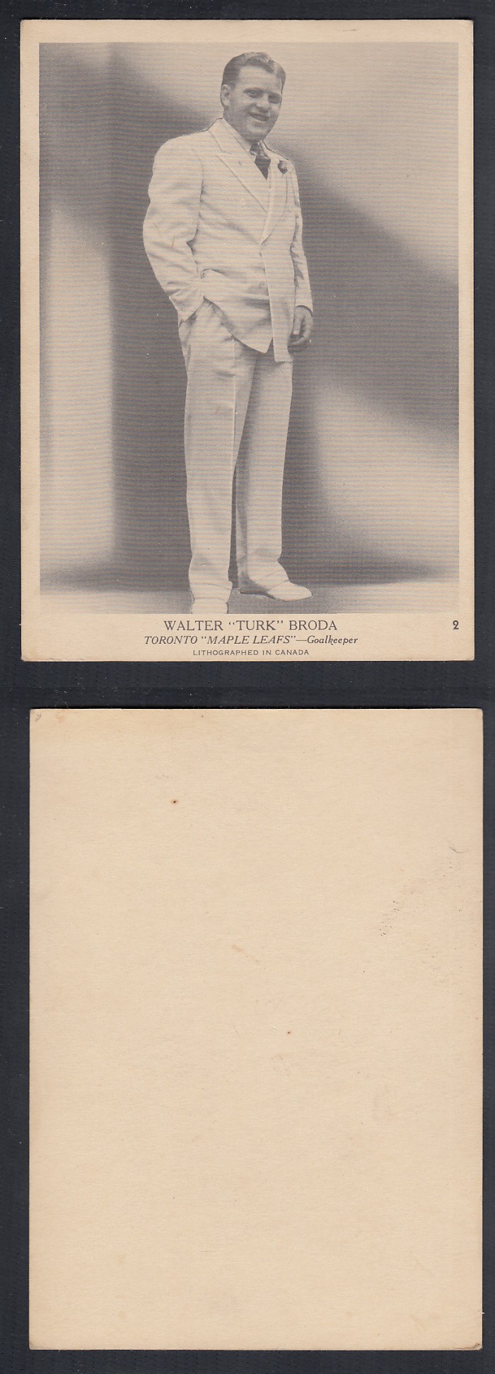 1939-40 O-PEE-CHEE HOCKEY CARD #2 W. BRODA photo