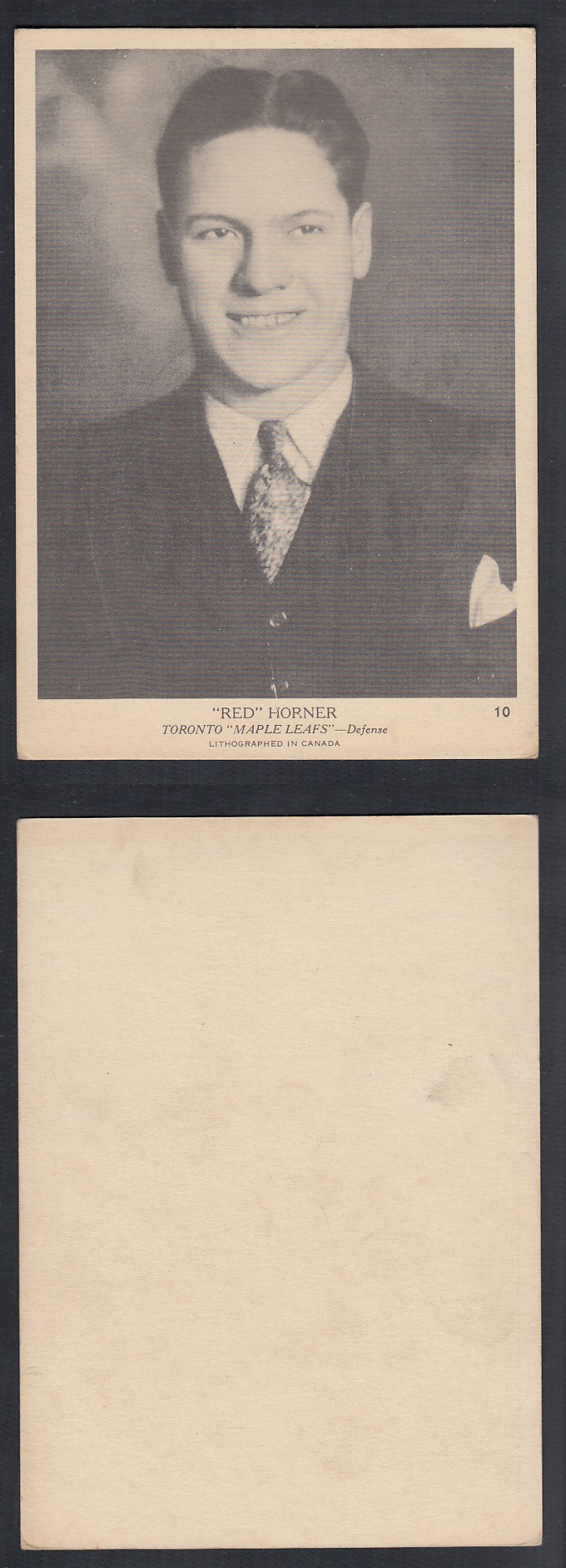 1939-40 O-PEE-CHEE HOCKEY CARD #10 R. HORNER photo