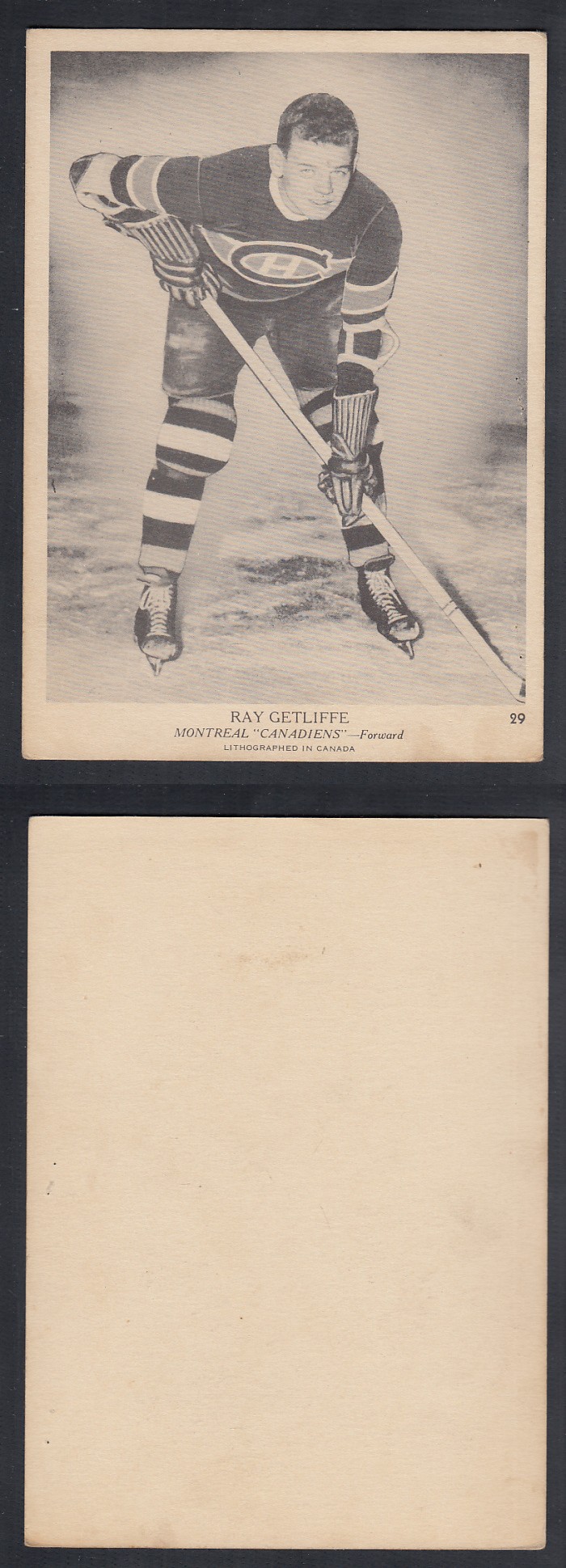 1939-40 O-PEE-CHEE HOCKEY CARD #29 R. GETLIFFE photo