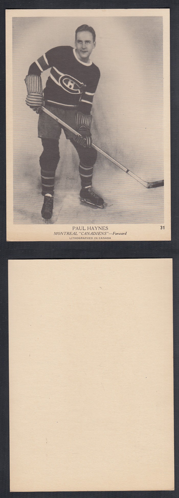 1939-40 O-PEE-CHEE HOCKEY CARD #31 P. HAYNES photo