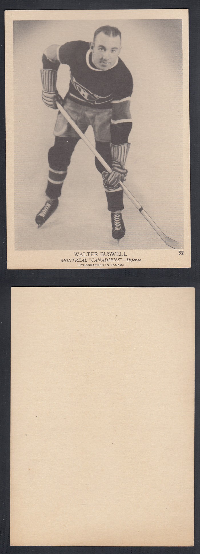 1939-40 O-PEE-CHEE HOCKEY CARD #32 W. BUSWELL photo