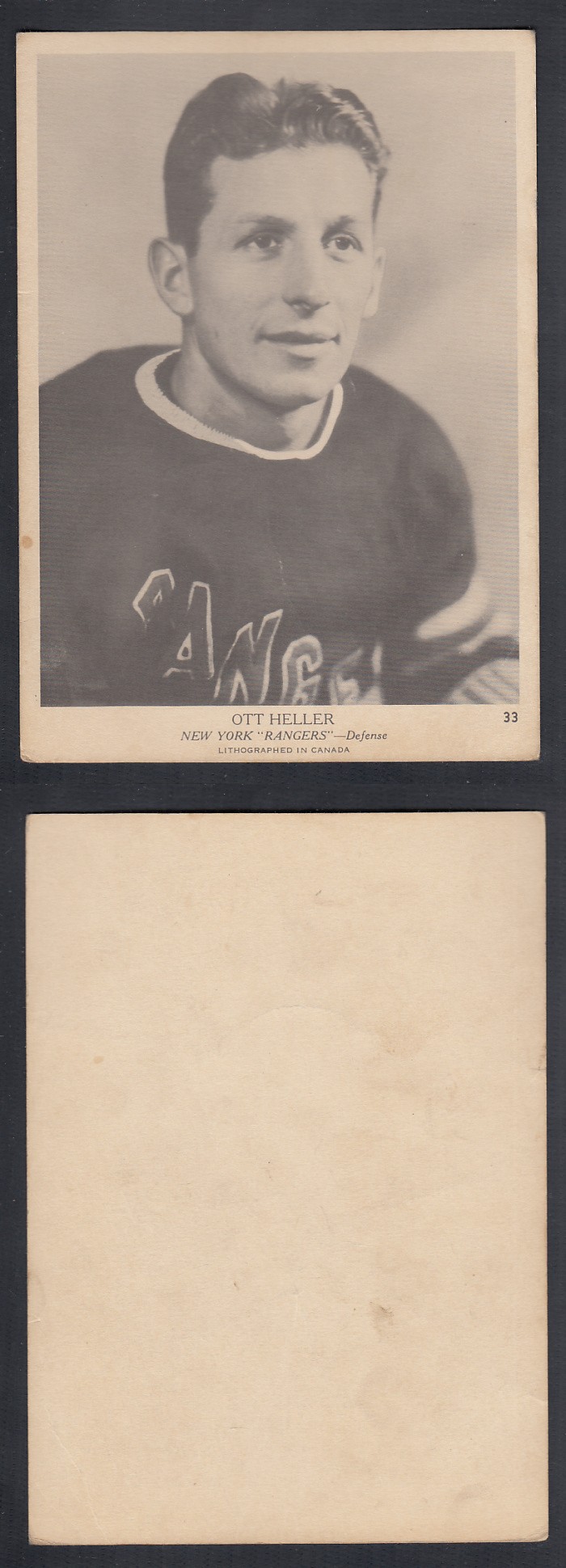 1939-40 O-PEE-CHEE HOCKEY CARD #33 O. HELLER photo