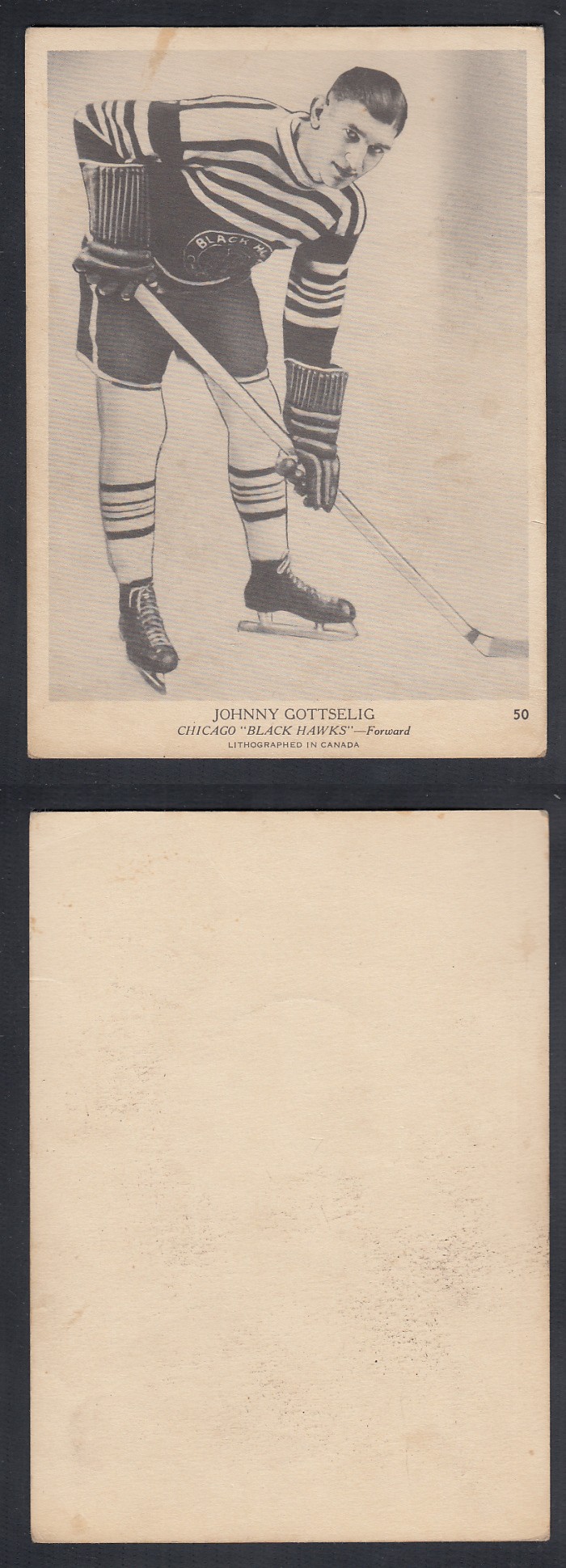 1939-40 O-PEE-CHEE HOCKEY CARD #50 J. GOTTSELIG photo