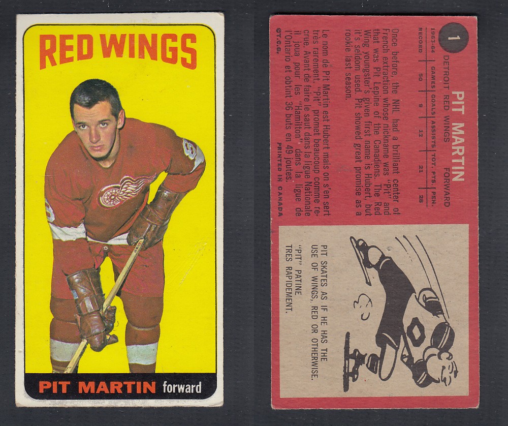 1964-65 TOPPS HOCKEY CARD #1 P. MARTIN photo