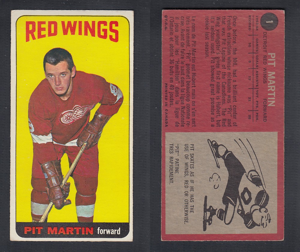 1964-65 TOPPS HOCKEY CARD #1 P. MARTIN photo