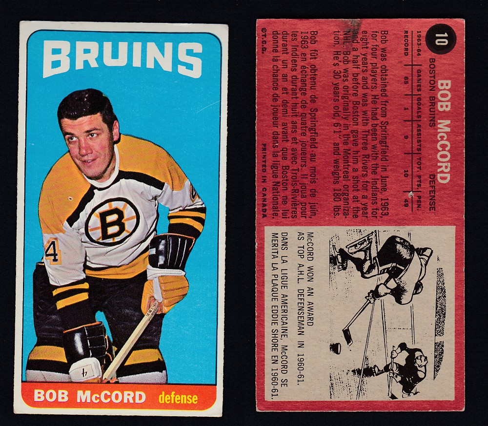 1964-65 TOPPS HOCKEY CARD #10 B. McCORD photo