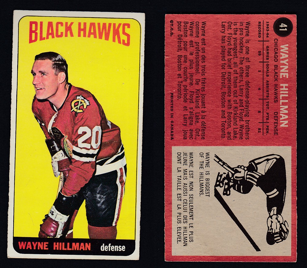 1964-65 TOPPS HOCKEY CARD #41 W. HILLMAN photo