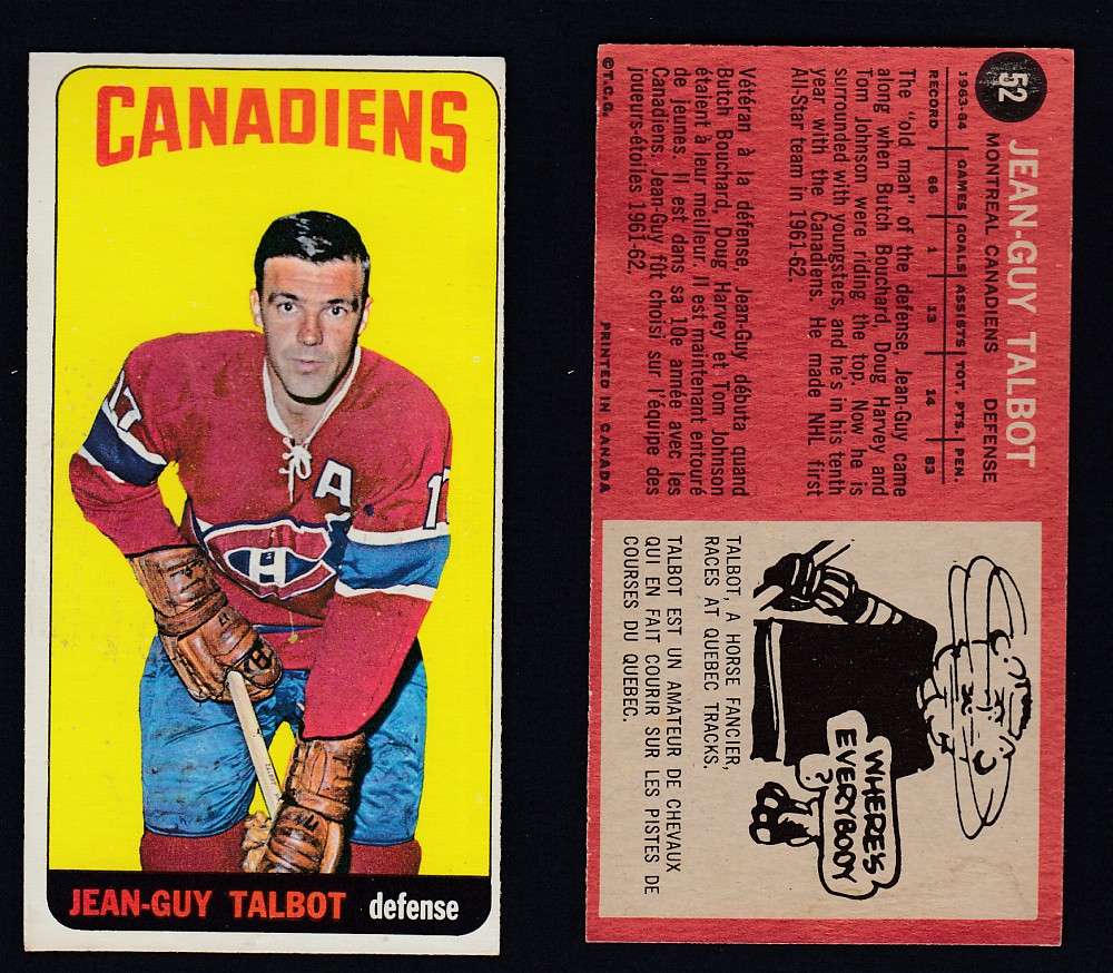 1964-65 TOPPS HOCKEY CARD #52 J.-G. TALBOT photo