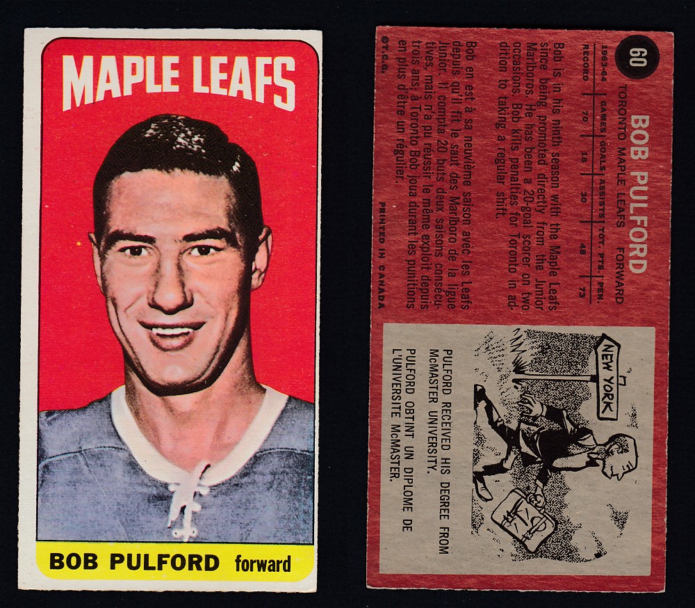 1964-65 TOPPS HOCKEY CARD #60 B. PULFORD photo