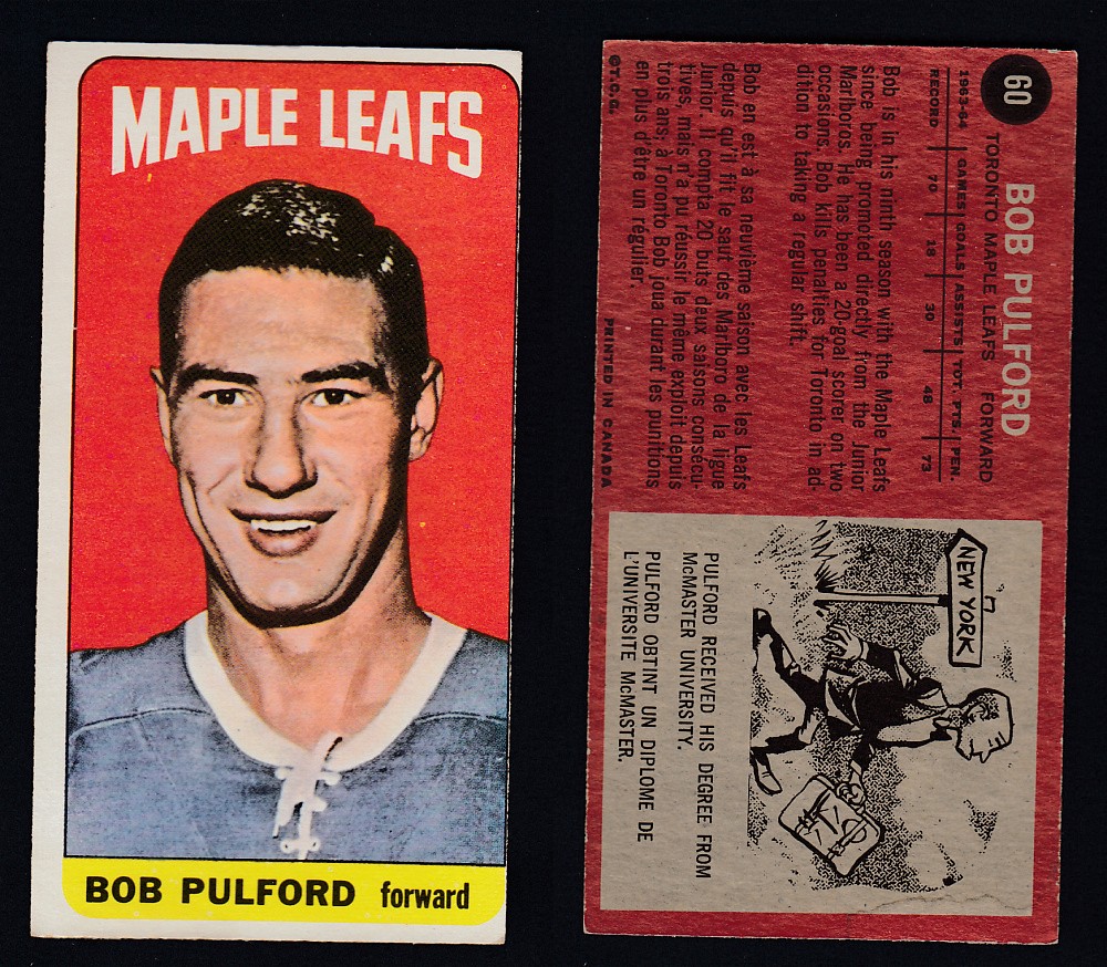 1964-65 TOPPS HOCKEY CARD #60 B. PULFORD photo