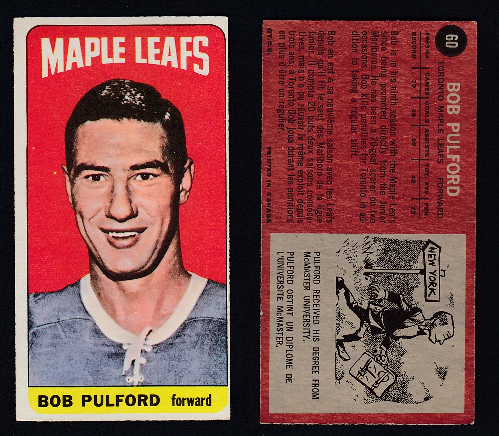 1964-65 TOPPS HOCKEY CARD #60 B. PULFORD photo