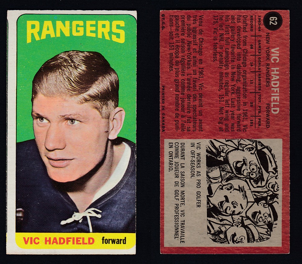 1964-65 TOPPS HOCKEY CARD #62 V. HADFIELD photo