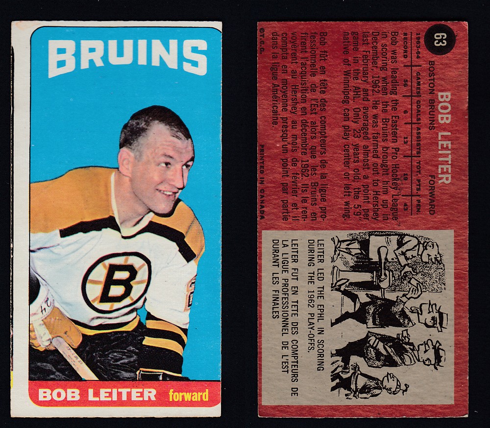 1964-65 TOPPS HOCKEY CARD #63 B. LEITER photo