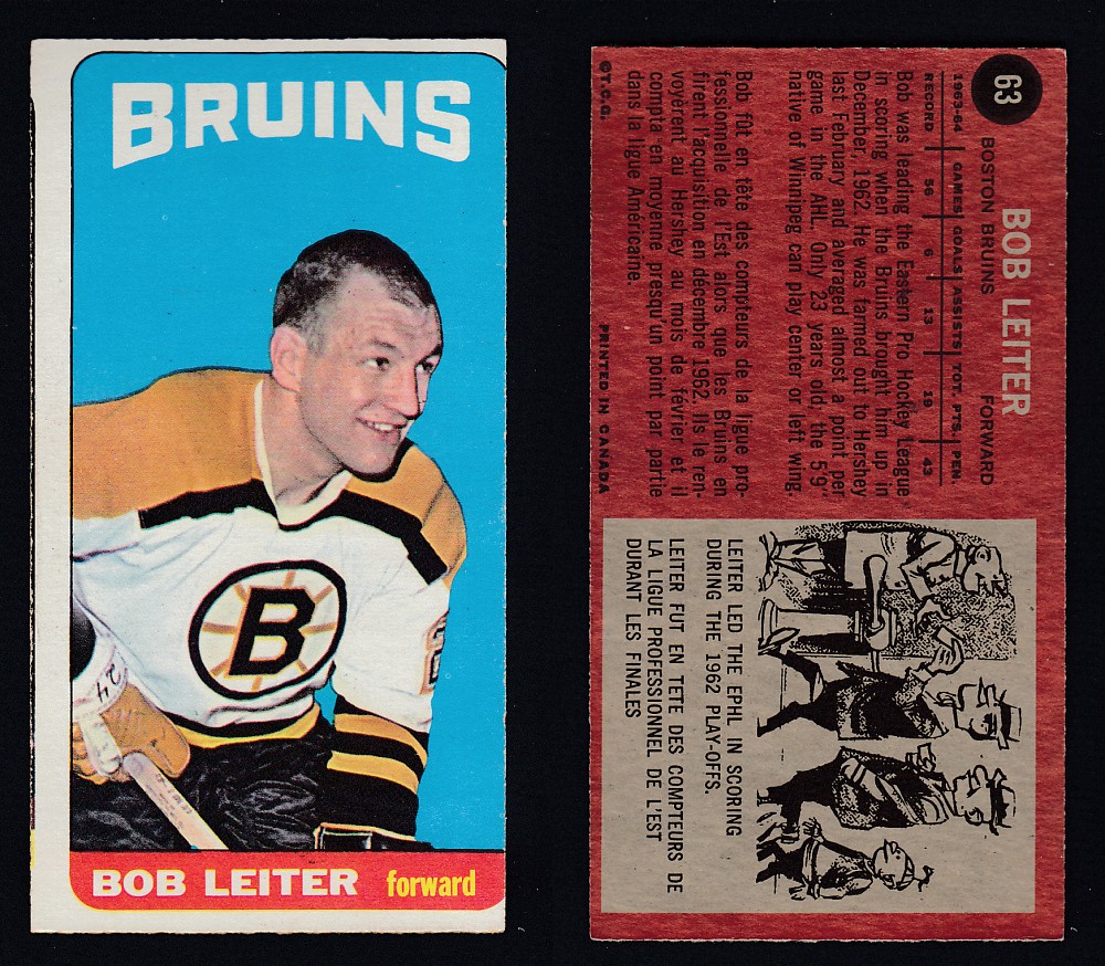 1964-65 TOPPS HOCKEY CARD #63 B. LEITER photo