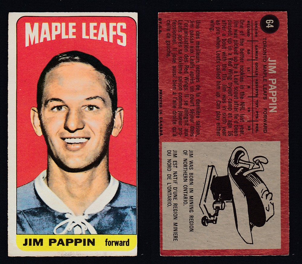 1964-65 TOPPS HOCKEY CARD #64 J. PAPPIN photo