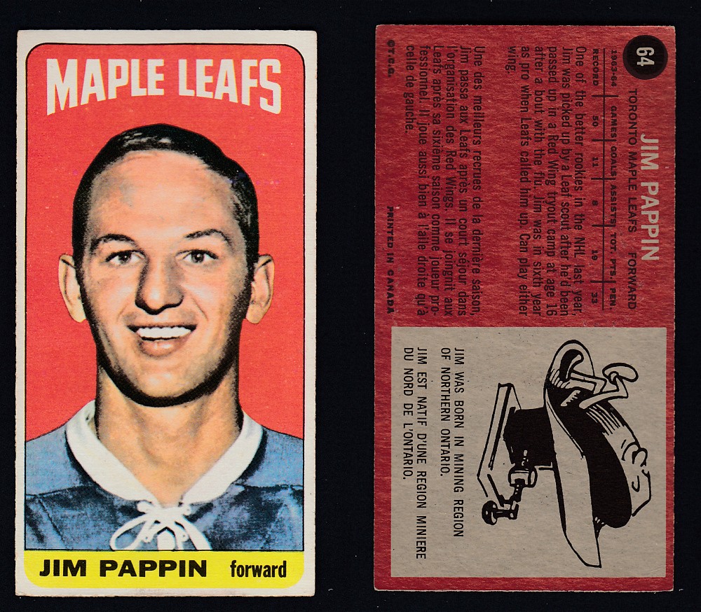 1964-65 TOPPS HOCKEY CARD #64 J. PAPPIN photo