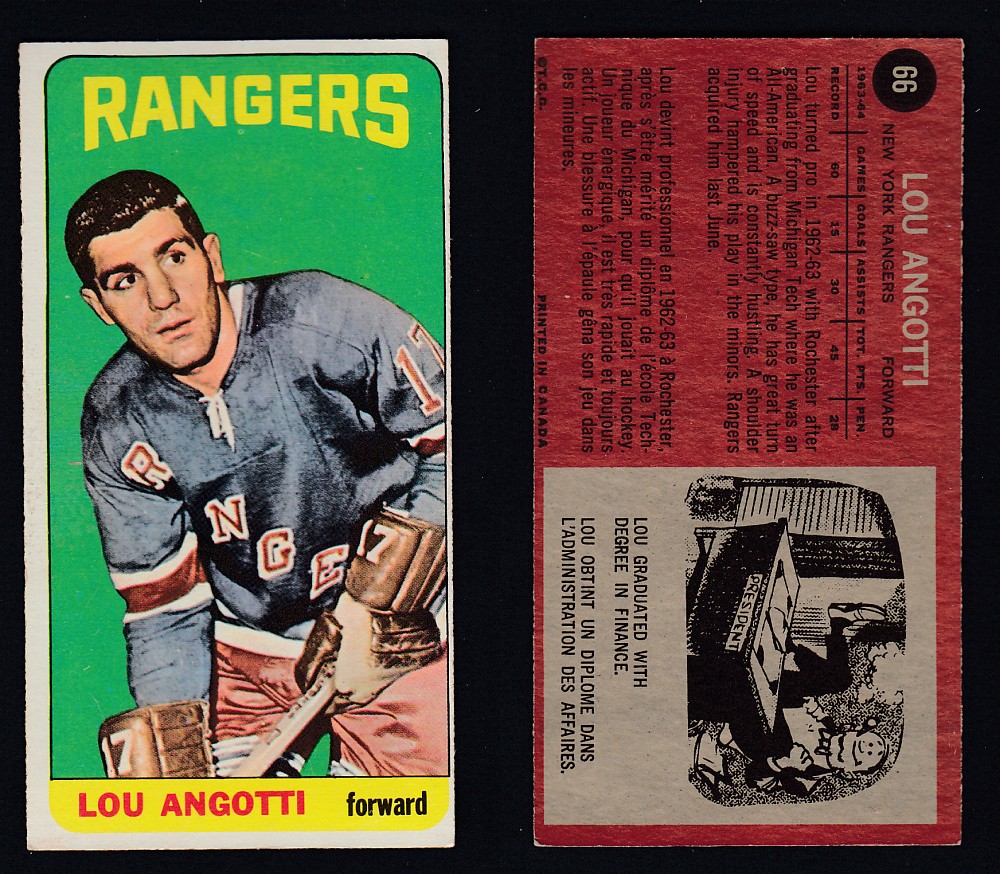 1964-65 TOPPS HOCKEY CARD #66 L. ANGOTTI photo